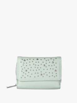 Solada Portafoglio mini da donna con borchie - verde