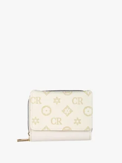Solada Portafoglio mini da donna con stampa monogramma - beige