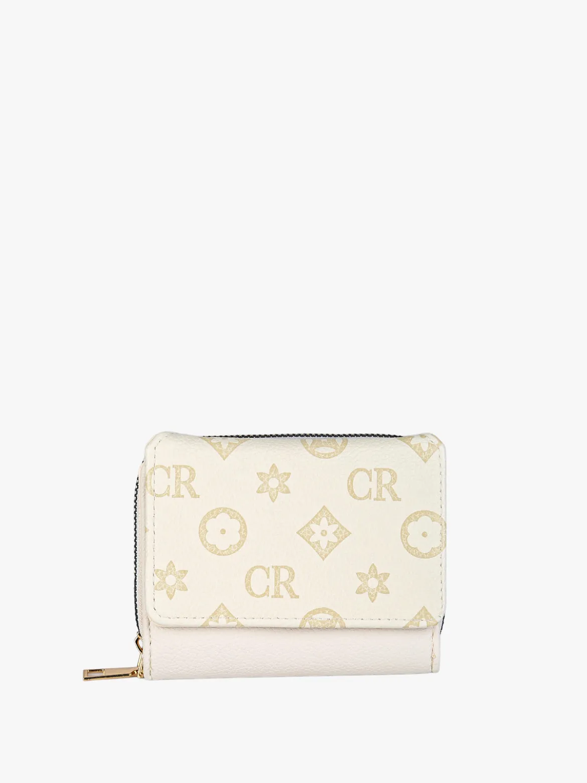 Solada Portafoglio mini da donna con stampa monogramma - beige