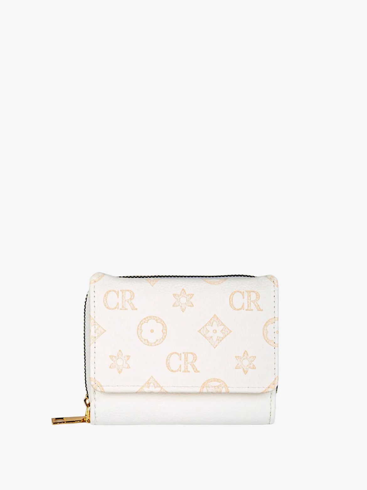 Solada Portafoglio mini da donna con stampa monogramma - bianco