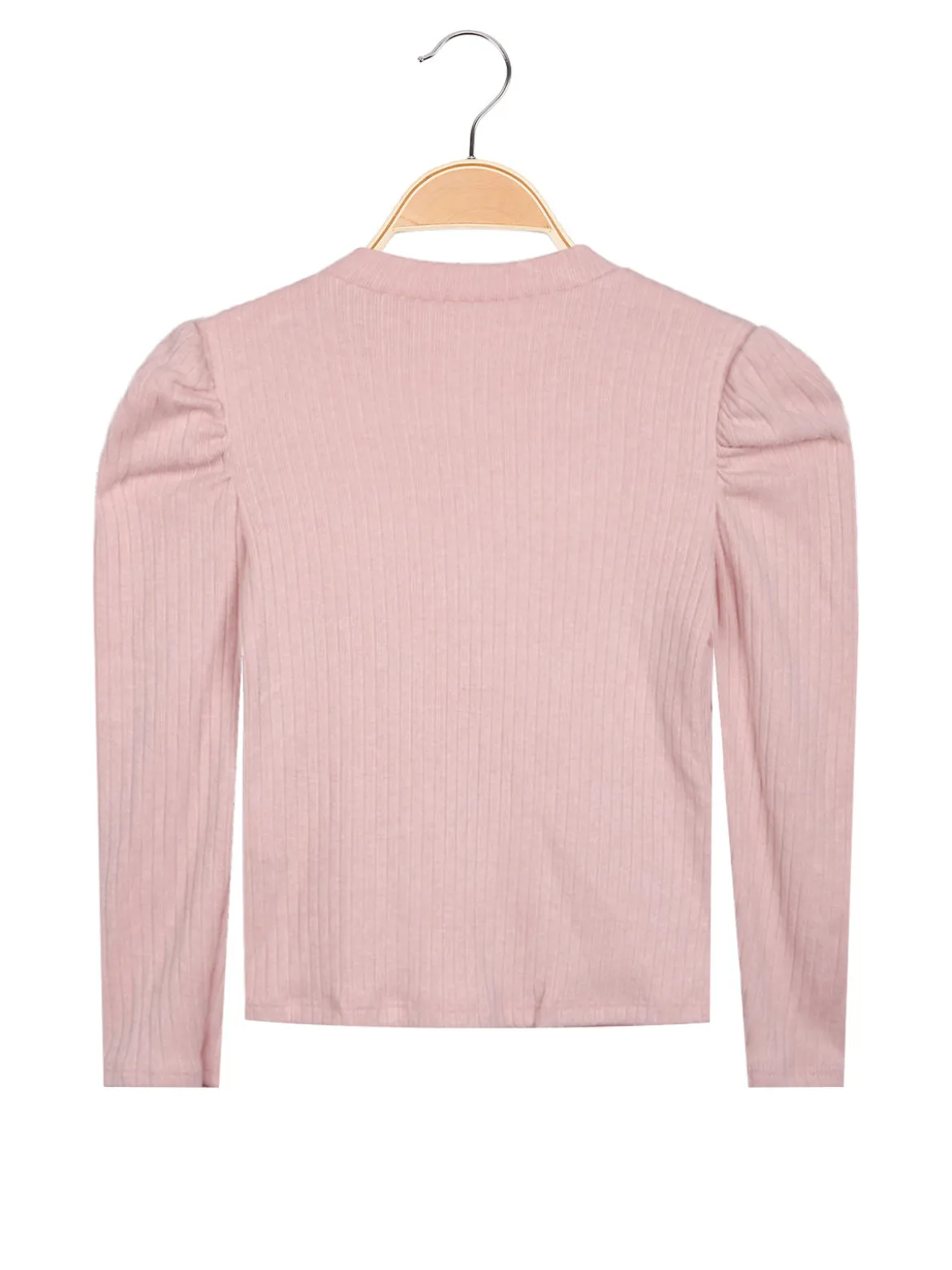 Solada Pullover da bambina con strass e maniche a palloncino