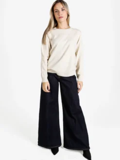 Solada Pullover donna girocollo in maglia - beige