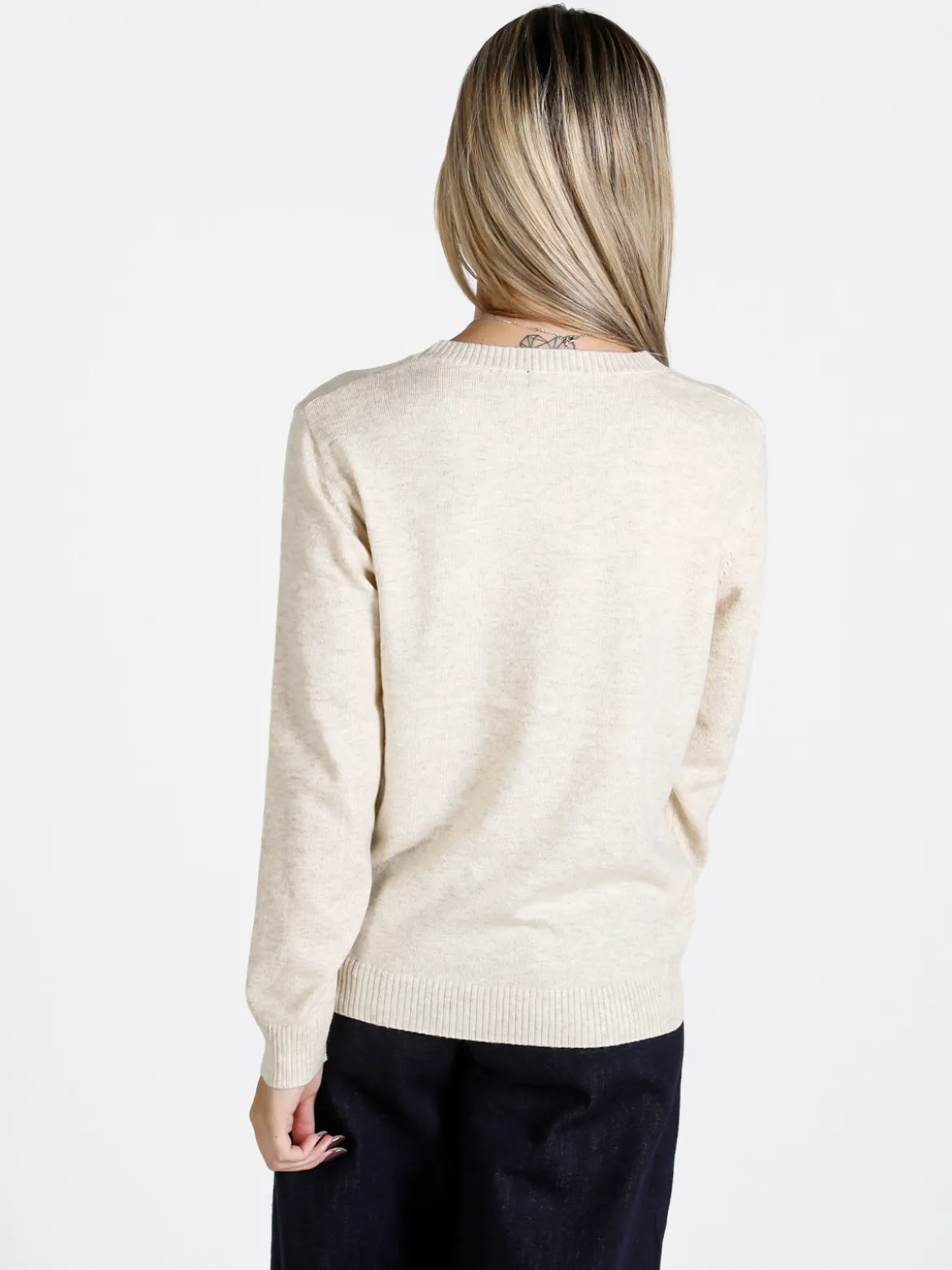 Solada Pullover donna girocollo in maglia - beige