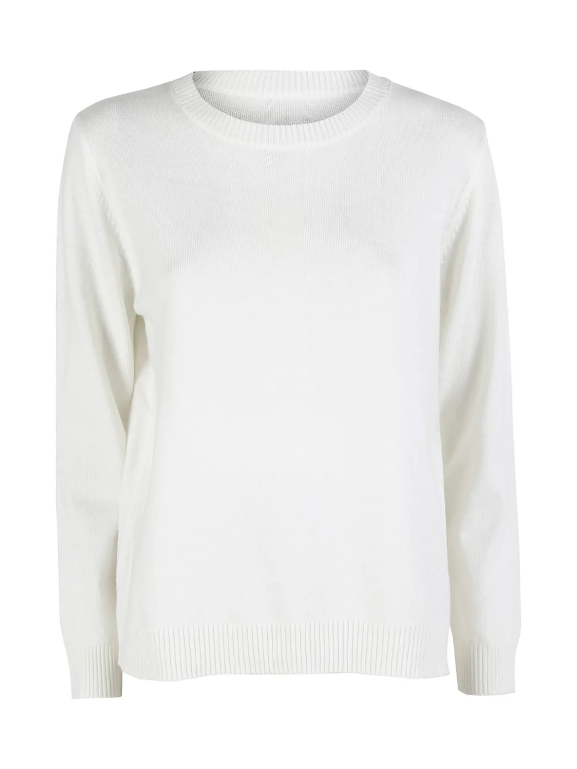 Solada Pullover donna girocollo in maglia - bianco