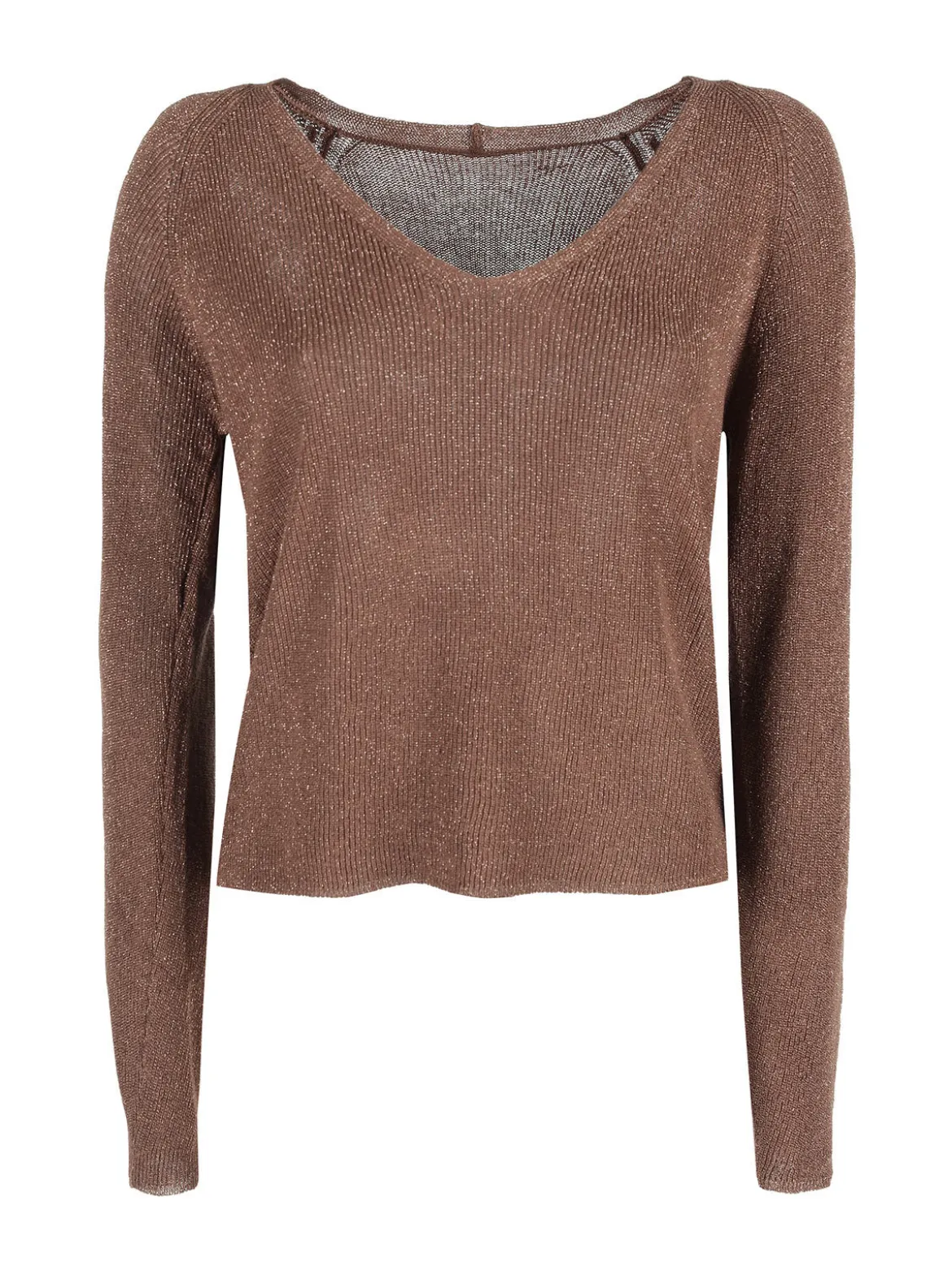Solada Pullover donna in lurex con scollo a V