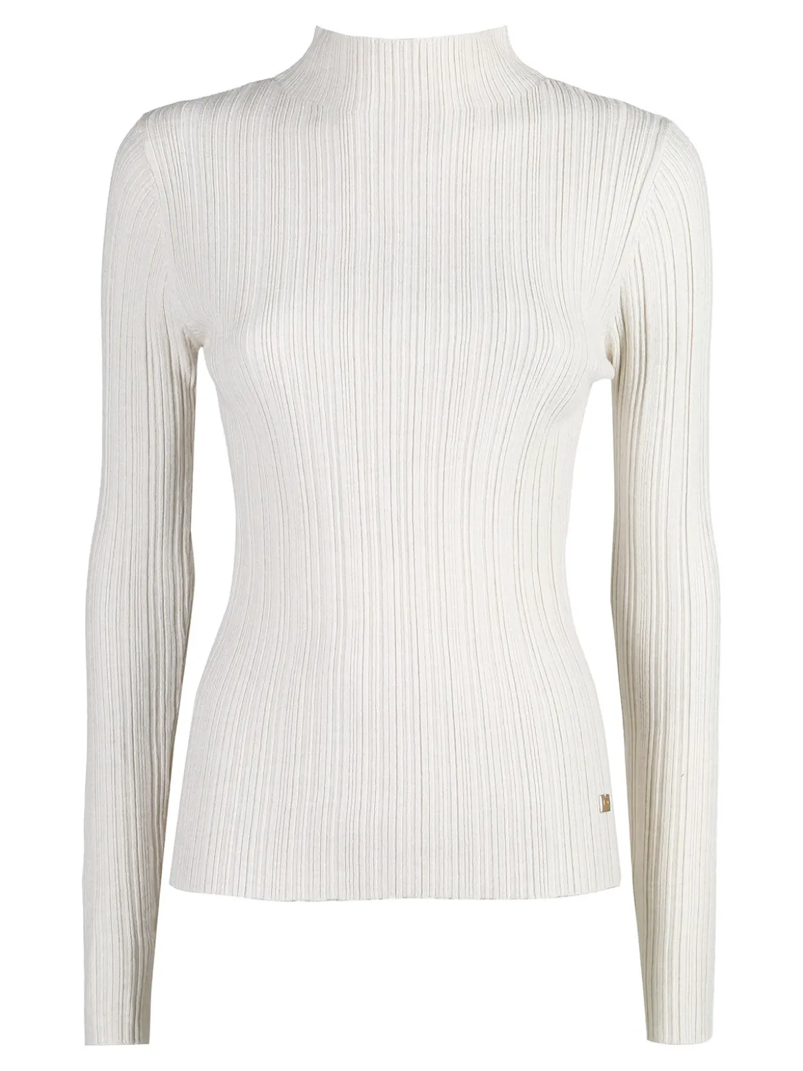 Solada Pullover donna in maglia con collo a lupetto - panna