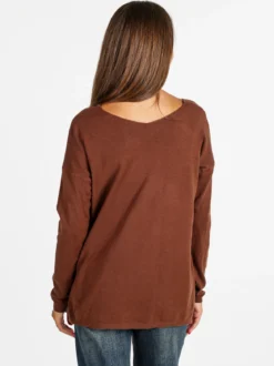 Solada Pullover donna in maglia con scollo a V - moro