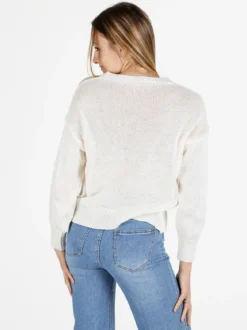 Solada Pullover donna in maglia traforata con ricamo
