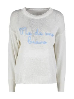 Solada Pullover donna in maglia traforata con ricamo
