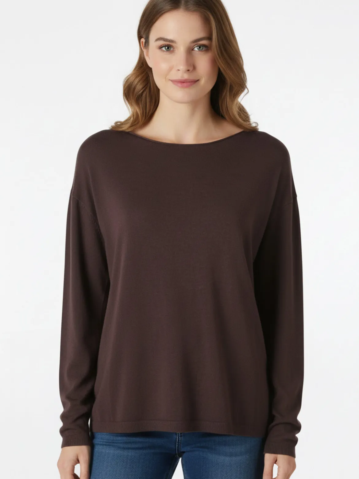 Solada Pullover donna oversize in maglia - moro