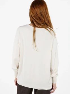 Solada Pullover donna oversize in maglia - panna