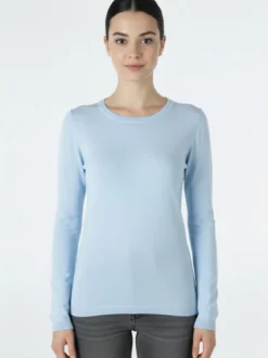Solada Pullover girocollo da donna in maglia - azzurro