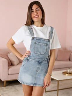 Solada Salopette donna in jeans con gonna - jeans