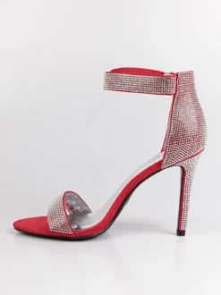 Solada Sandali aperti con tacco e strass rosso
