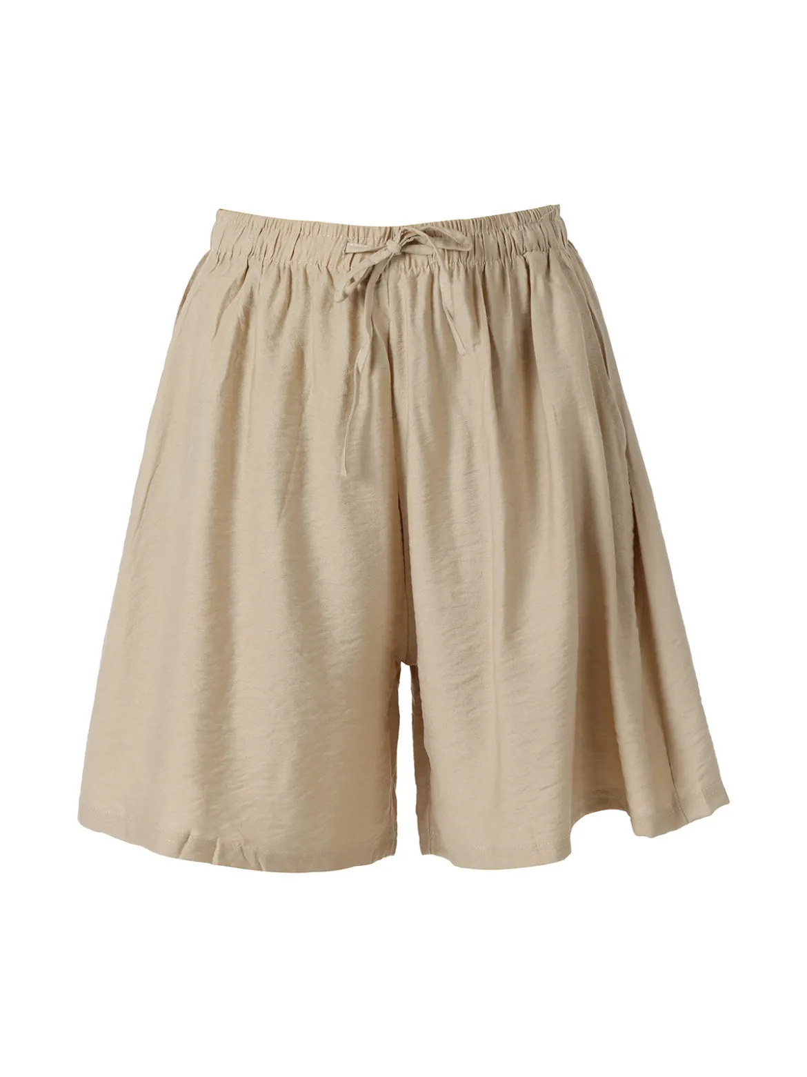 Solada Shorts donna a gamba larga con coulisse - beige