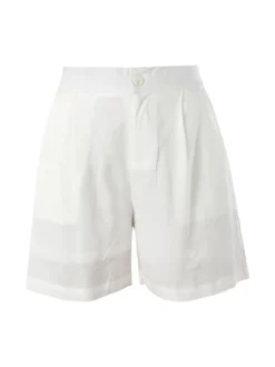 Solada Shorts donna a vita alta in misto lino
