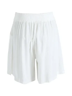 Solada Shorts donna in cotone a gamba larga - bianco