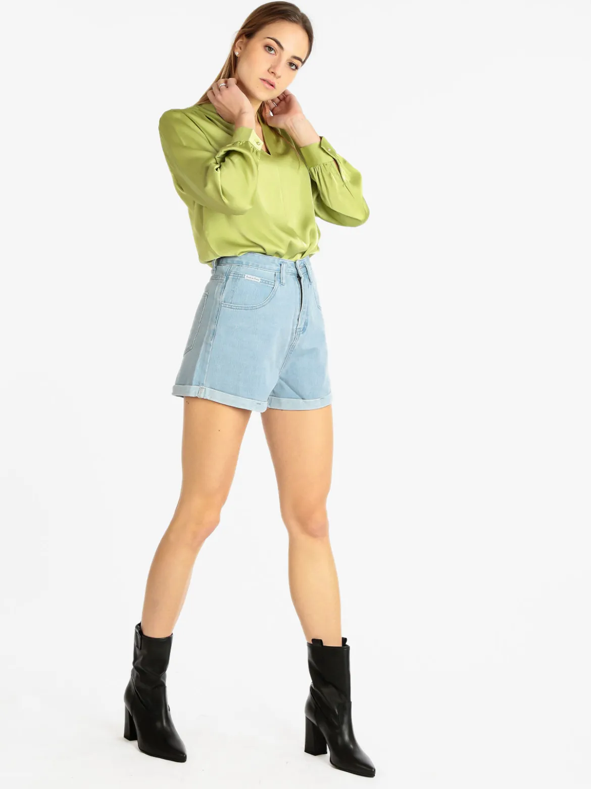 Solada Shorts in jeans donna a vita alta