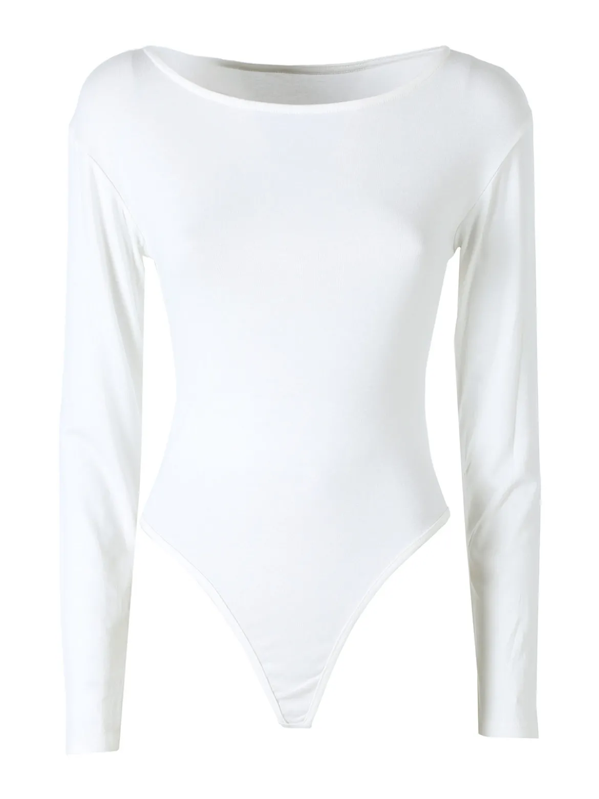 Solada Top body da donna a maniche lunghe in viscosa - bianco