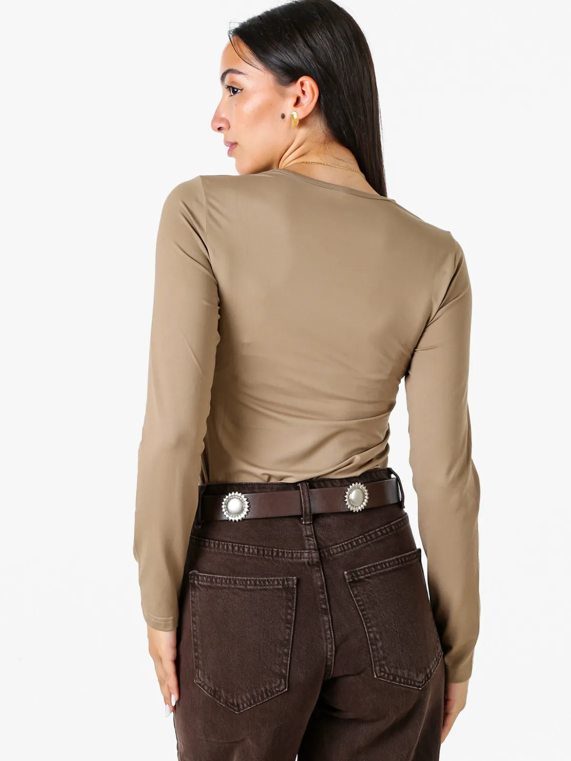 Solada Top body da donna a maniche lunghe - khaki