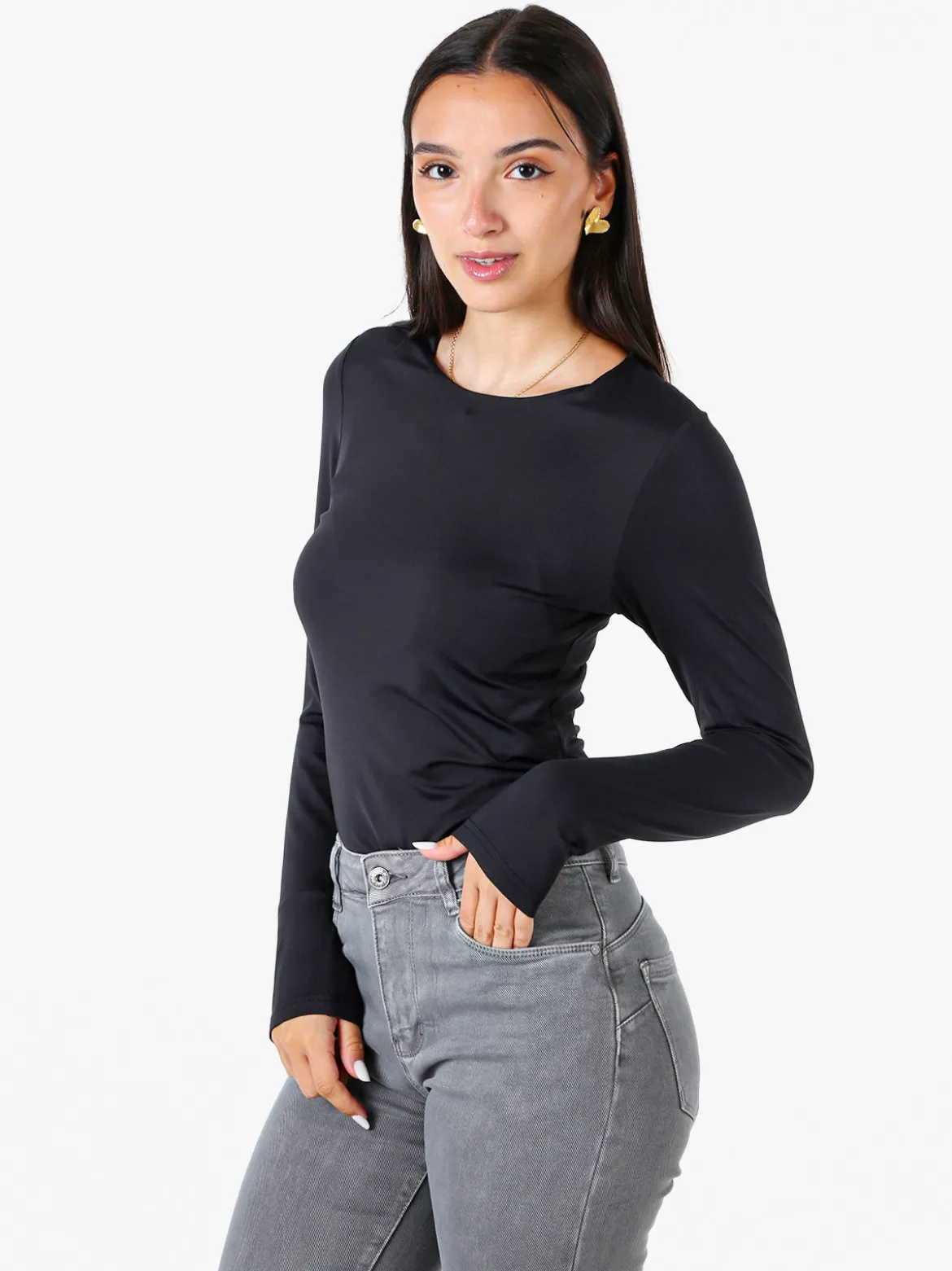 Solada Top body da donna a maniche lunghe - nero