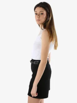 Solada Top body donna senza maniche con inserti in tulle e pizzo - bianco