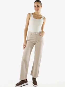 Solada Top body donna senza maniche sgambato - panna