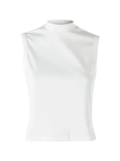 Solada Top donna accollato in cotone - bianco