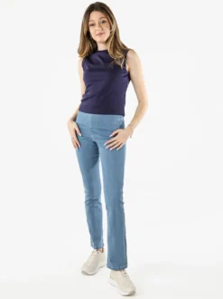 Solada Top donna accollato in cotone - blu scuro