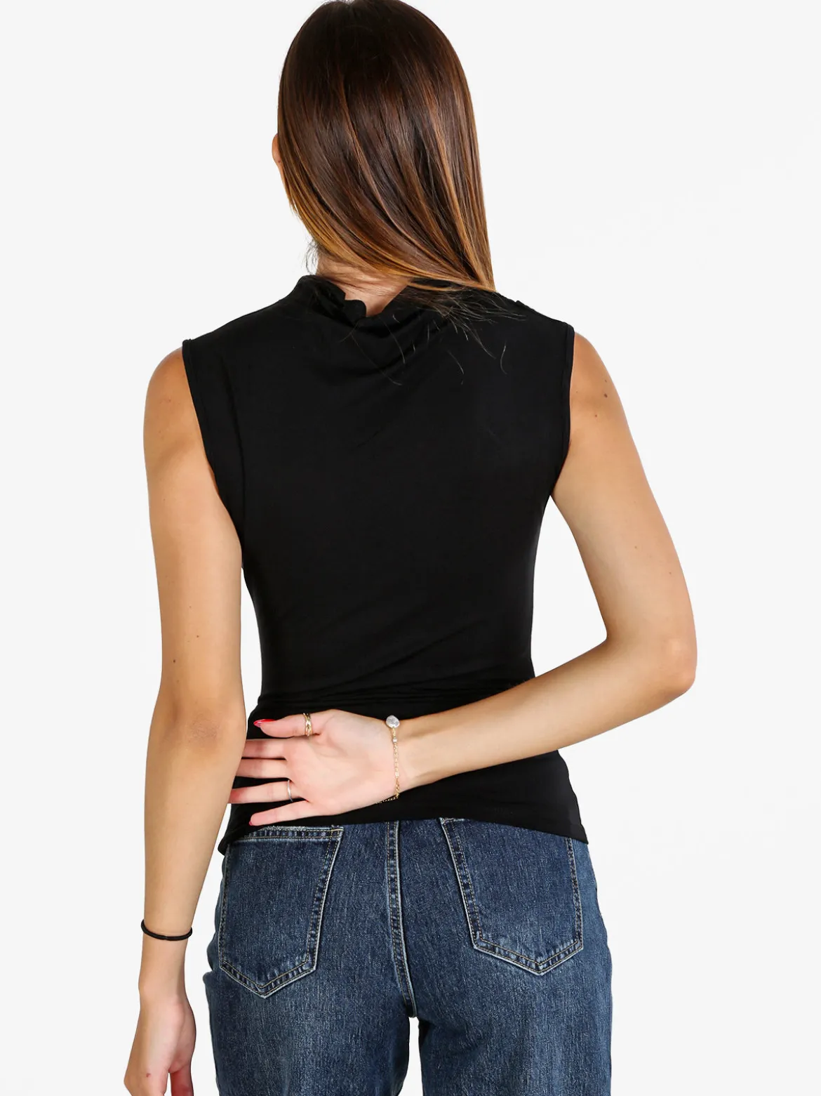 Solada Top donna accollato - nero
