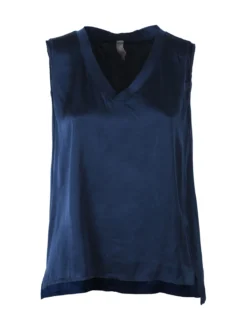 Solada Top donna a spalla larga con scollo a V - blu scuro