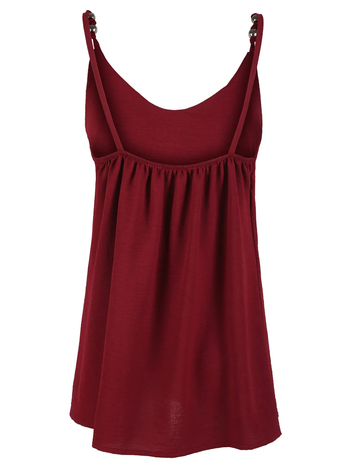 Solada Top donna con spalline sottili e perline dorate - bordeaux