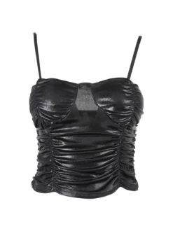 Solada Top donna effetto metallizzato con coppe preformate