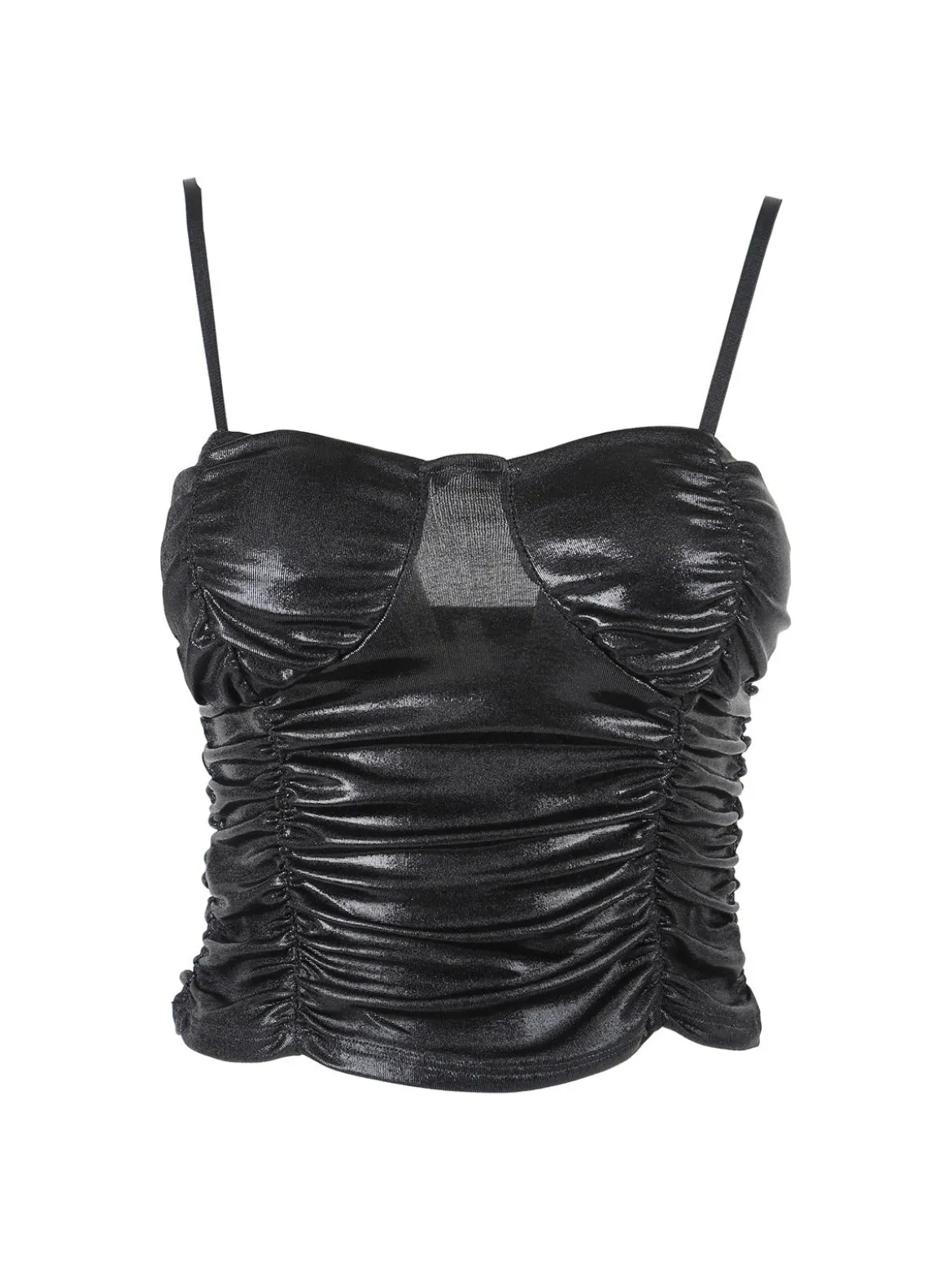 Solada Top donna effetto metallizzato con coppe preformate