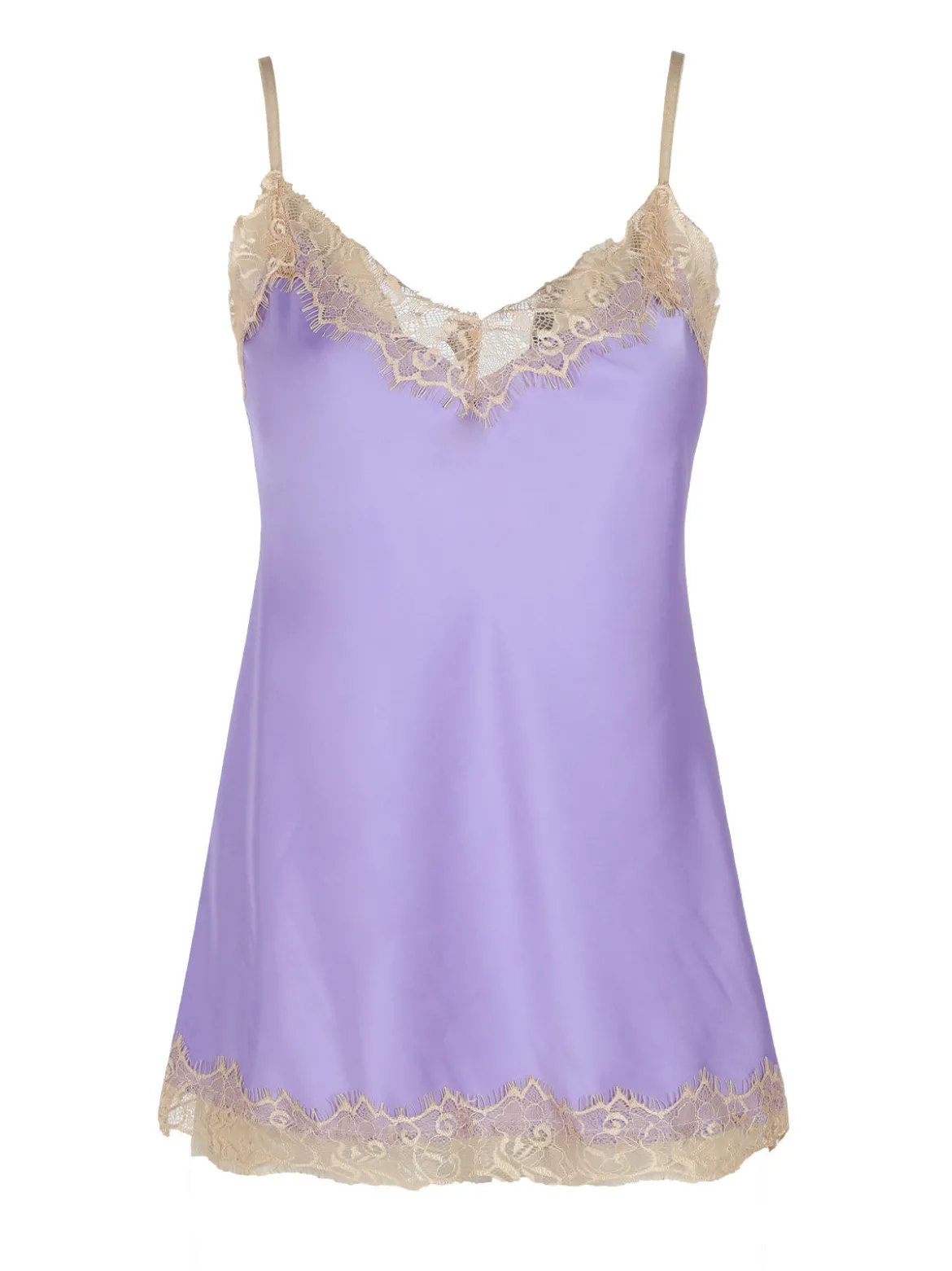 Solada Top donna effetto raso con pizzo