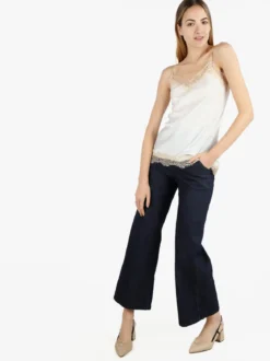 Solada Top donna effetto raso con pizzo