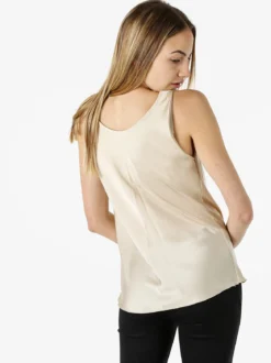 Solada Top donna effetto raso con scollo a cascata - beige