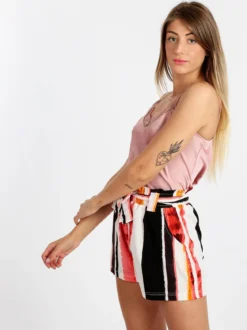 Solada Top donna effetto seta con pizzo