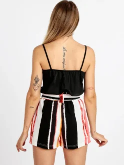 Solada Top donna effetto seta con pizzo
