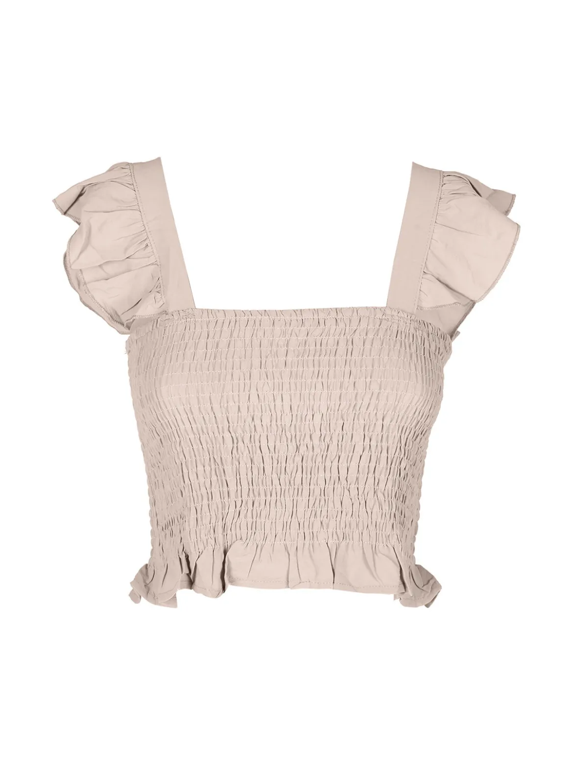 Solada Top donna elasticizzato con spalline a volant