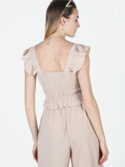 Solada Top donna elasticizzato con spalline a volant