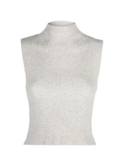 Solada Top donna in maglia a costine con collo a lupetto
