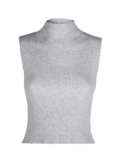 Solada Top donna in maglia a costine con collo a lupetto