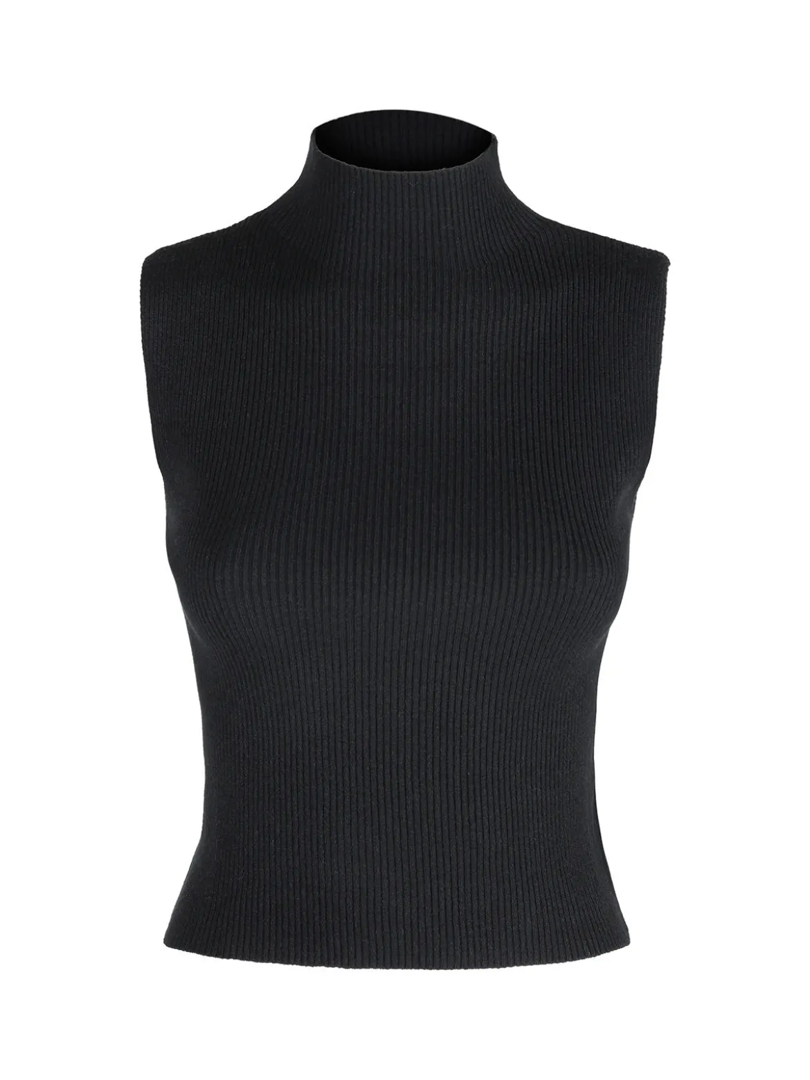 Solada Top donna in maglia a costine con collo a lupetto
