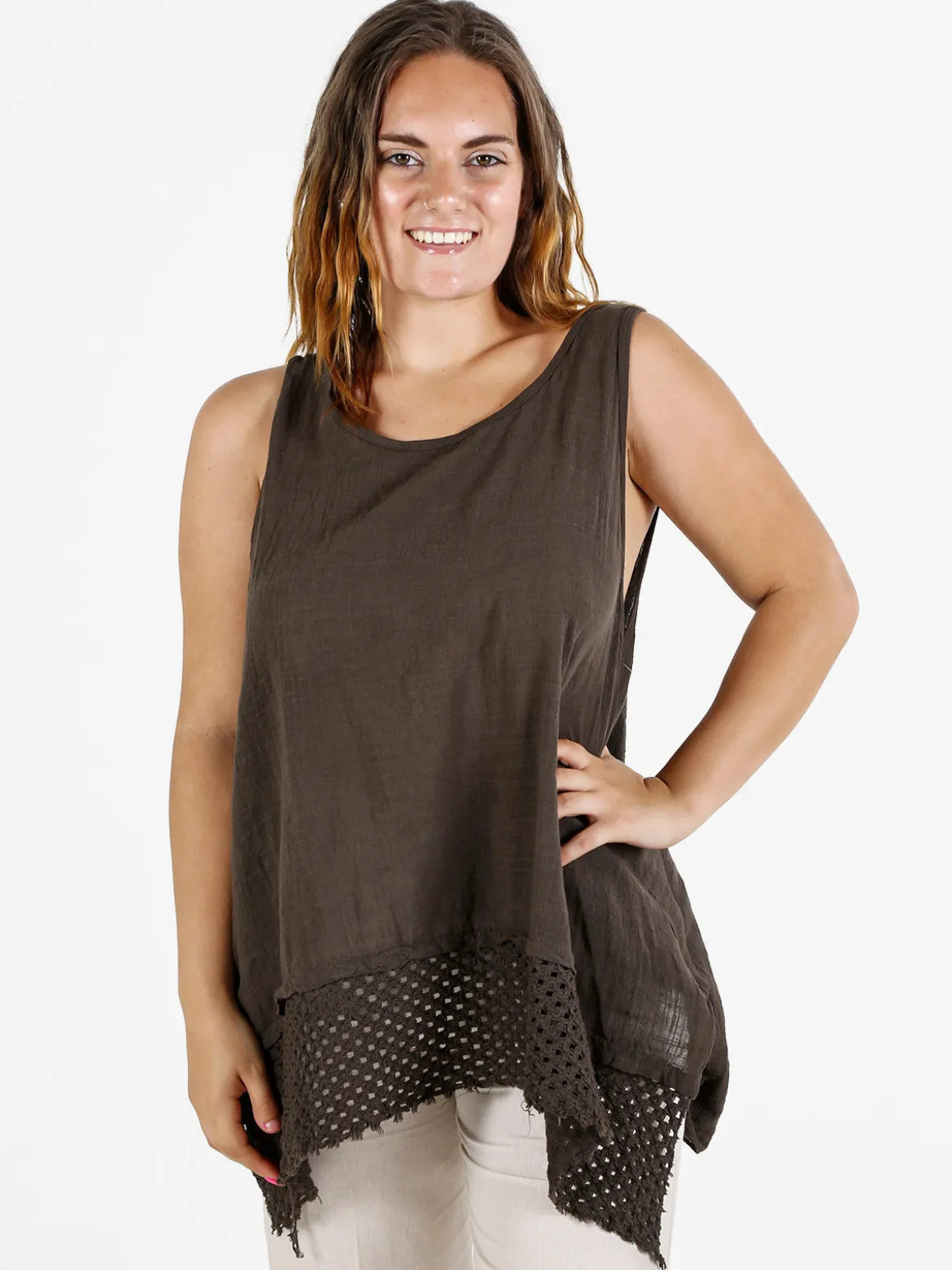 Solada Top donna oversize in cotone