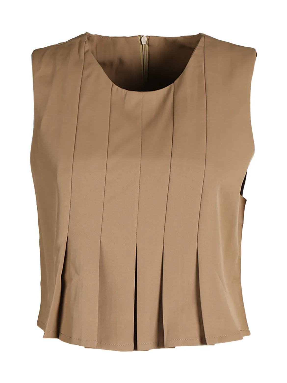 Solada Top donna smanicato con zip sulla schiena