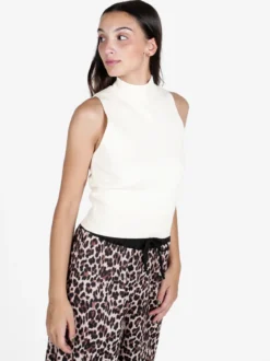 Solada Top donna smanicato in maglia