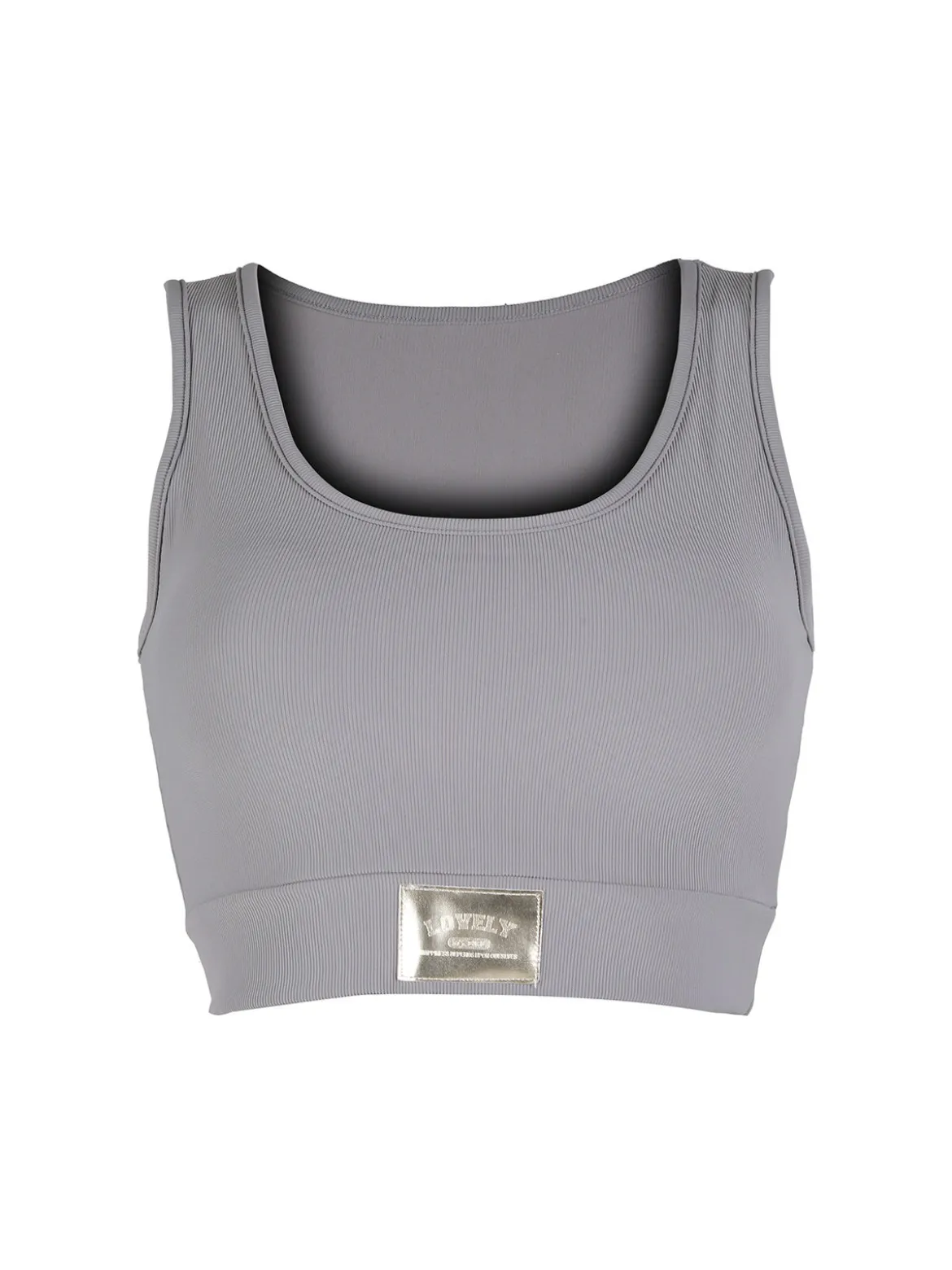 Solada Top donna sportivo a costine con coppe imbottite