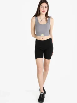 Solada Top donna sportivo a costine con coppe imbottite