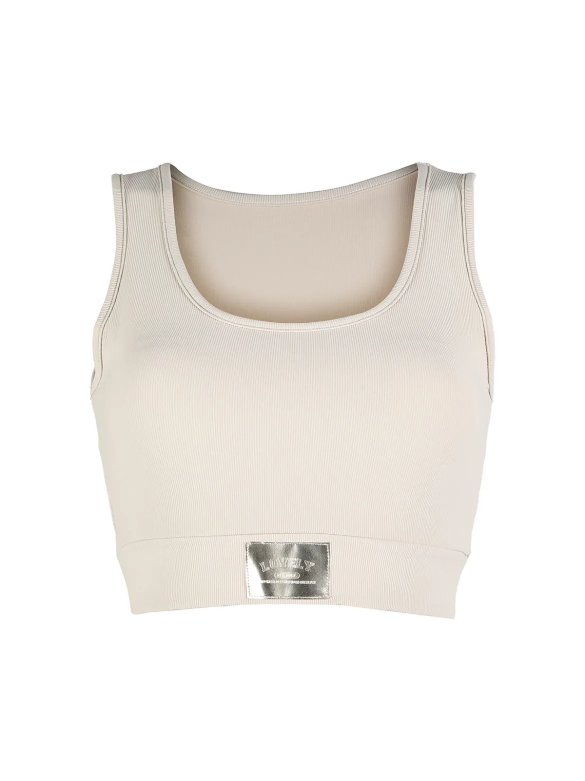Solada Top donna sportivo a costine con coppe imbottite